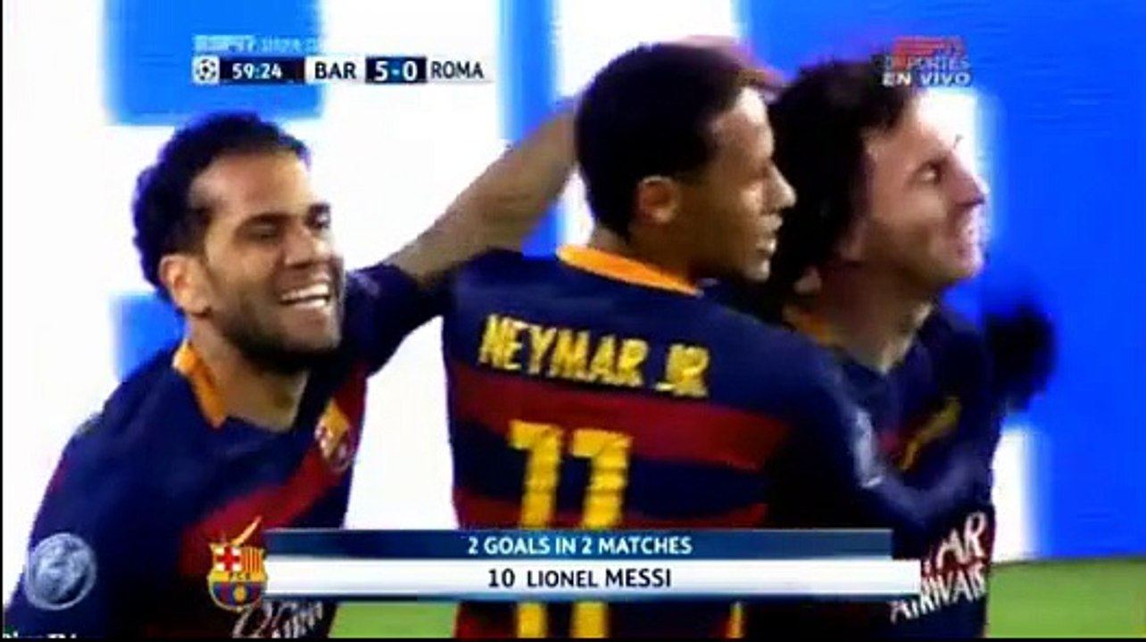 Messi Goal 5:0 - Fc Barcelona vs As Roma - 24.11.2015