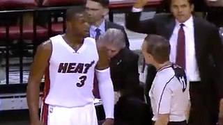 Dwayne Wade Stares Down Ref Until He Gets the Foul Call