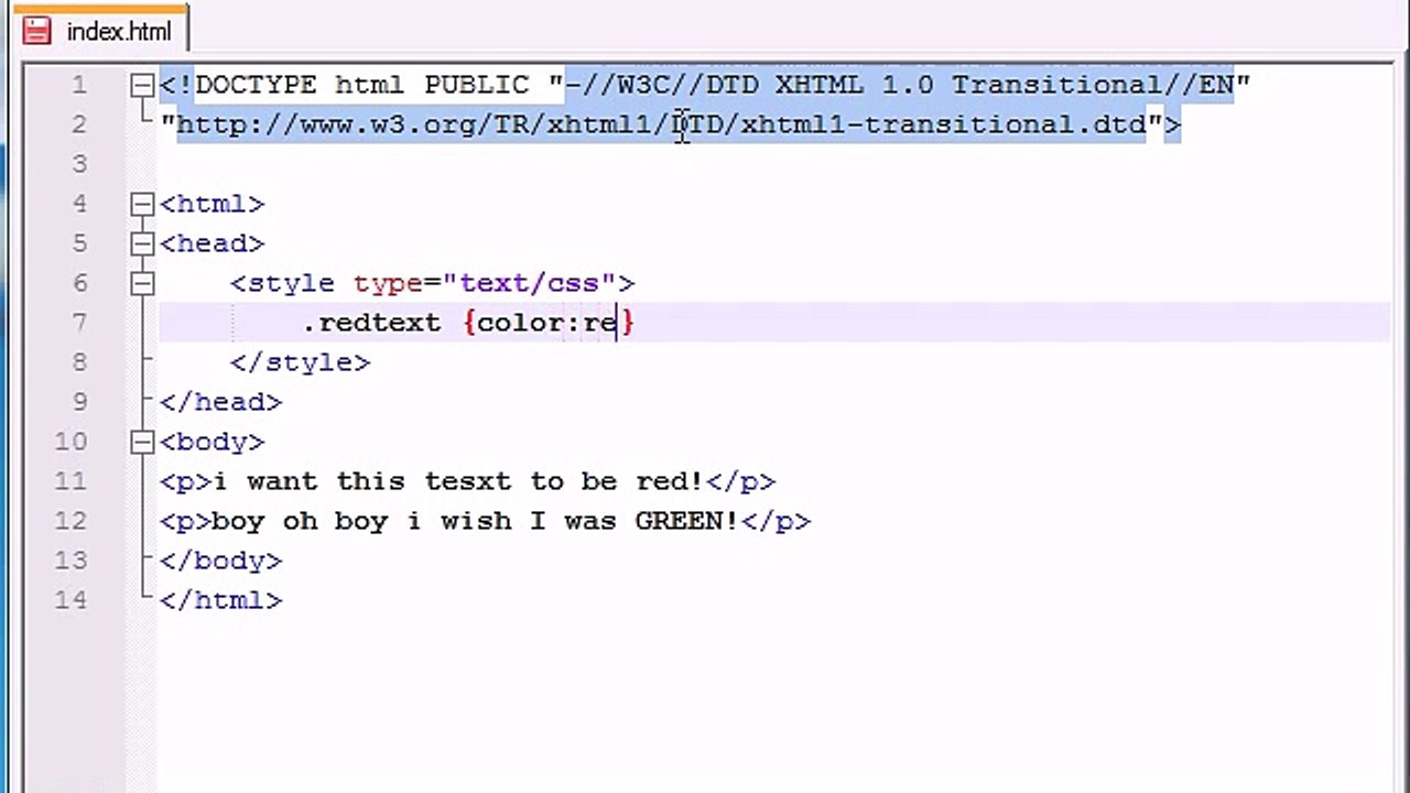 XHTML and CSS Tutorial - 30 - Styling Using Classes
