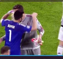 Buffon and Donnarumma exchange jerseys