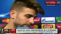 Barcelona vs Roma 6-1 Entrevista a Gerard Piqué Champions League
