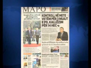 SHTYPI I DITES TITUJT KRYESORE TE FAQEVE TE PARA TE GAZETAVE SHQIPTARE 15 JANAR 2014