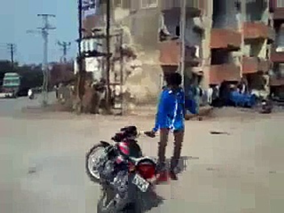 cow ran after a motorcycle... lol funny
