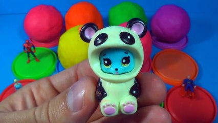 12 Play Doh surprise eggs SPIDERMAN Pony PARTY ANIMALS Disney PRINCESS FROZEN SpongeBob LP