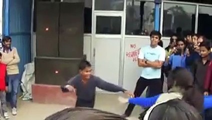 Indian girl dancing with local boy