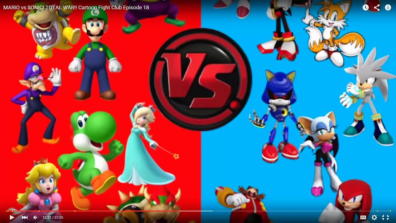 DJ Reacts to MARIO vs SONIC! TOTAL WAR!! Cartoon Fight Club Episode 18