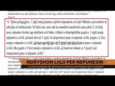 Ndryshon ligji për Nëpunësin - Top Channel Albania - News - Lajme