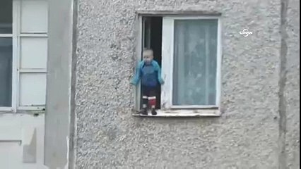 Dangerous Kid Trying To Jump From Building