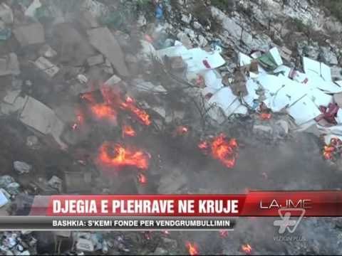 Djegia e plehrave në Krujë, ndot dhe rrezikon mjedisin - News, Lajme - Vizion Plus