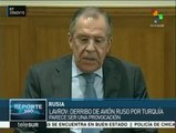 Serguéi Lavrov: derribo de avión es un acto premeditado de Turquía