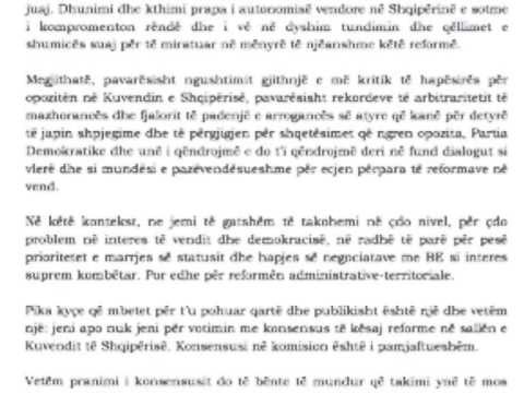 PERGJIGJET BASHA KREU I OPOZITES I GATSHEM TE TAKOHET ME RAMEN POR PARAGJYKON LAJM