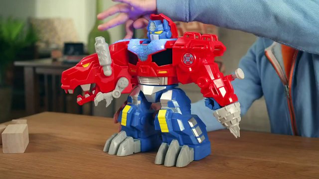 Playskool Heroes U.S. | Transformers Rescue Bots Optimus Prime Dino Scans