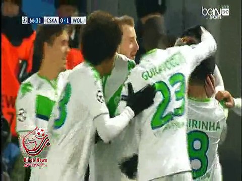 اهداف مباراة ( سسكا موسكو 0-2 فولفسبورج ) دورى ابطال اوروبا