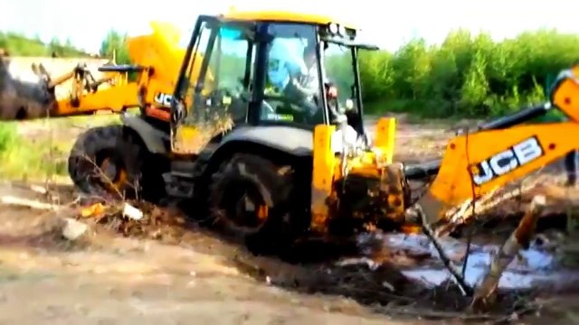 the best heavy equipment compilation, backhoe stuck deep in mud, john deere backhoe compil