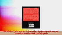Straight Talk about Criminals Understanding and Treating Antisocial Individuals PDF