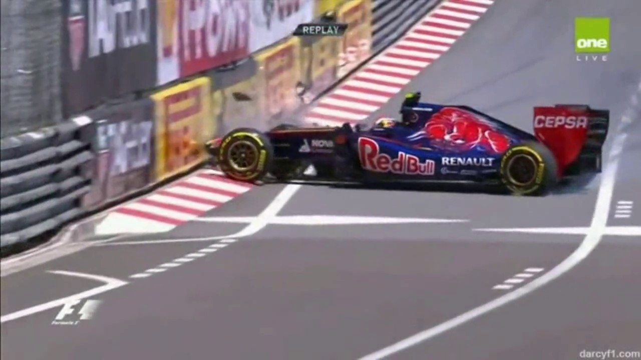 Kvyat Crash in Monaco Qualifying 2014
