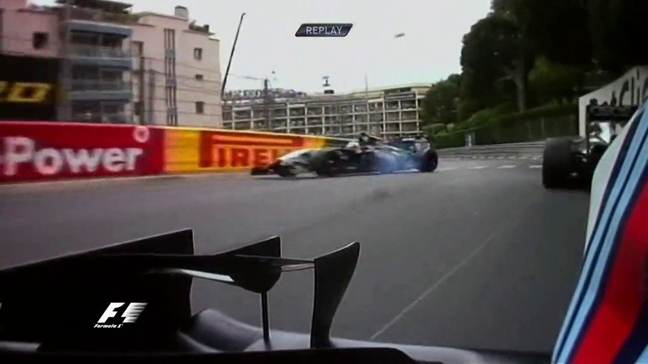 Button and Perez Crash in Monaco 2014