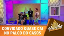 Convidado quase no palco do Casos de Família