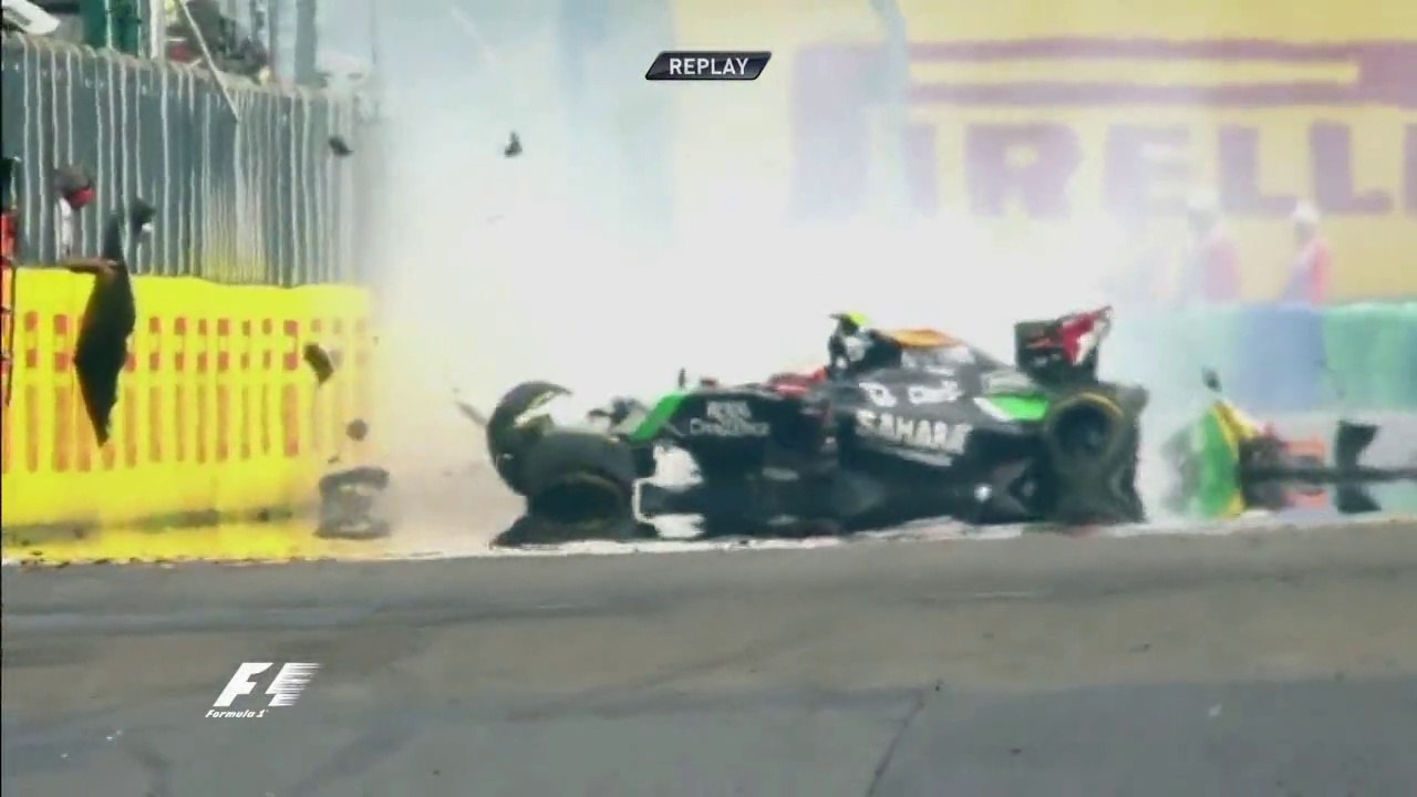 Perez Crash in Hungary 2014