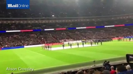 Fans at Wembley unite to sing the French national anthem