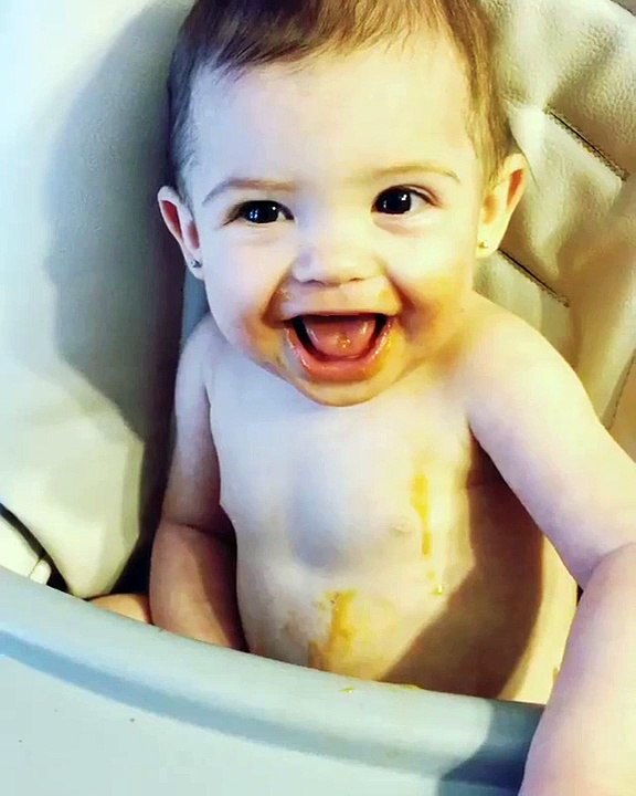 Messy Baby Can't Stop Laughing
