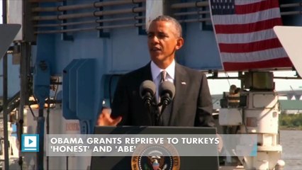 Obama Grants Reprieve to Turkeys 'Honest' and 'Abe'