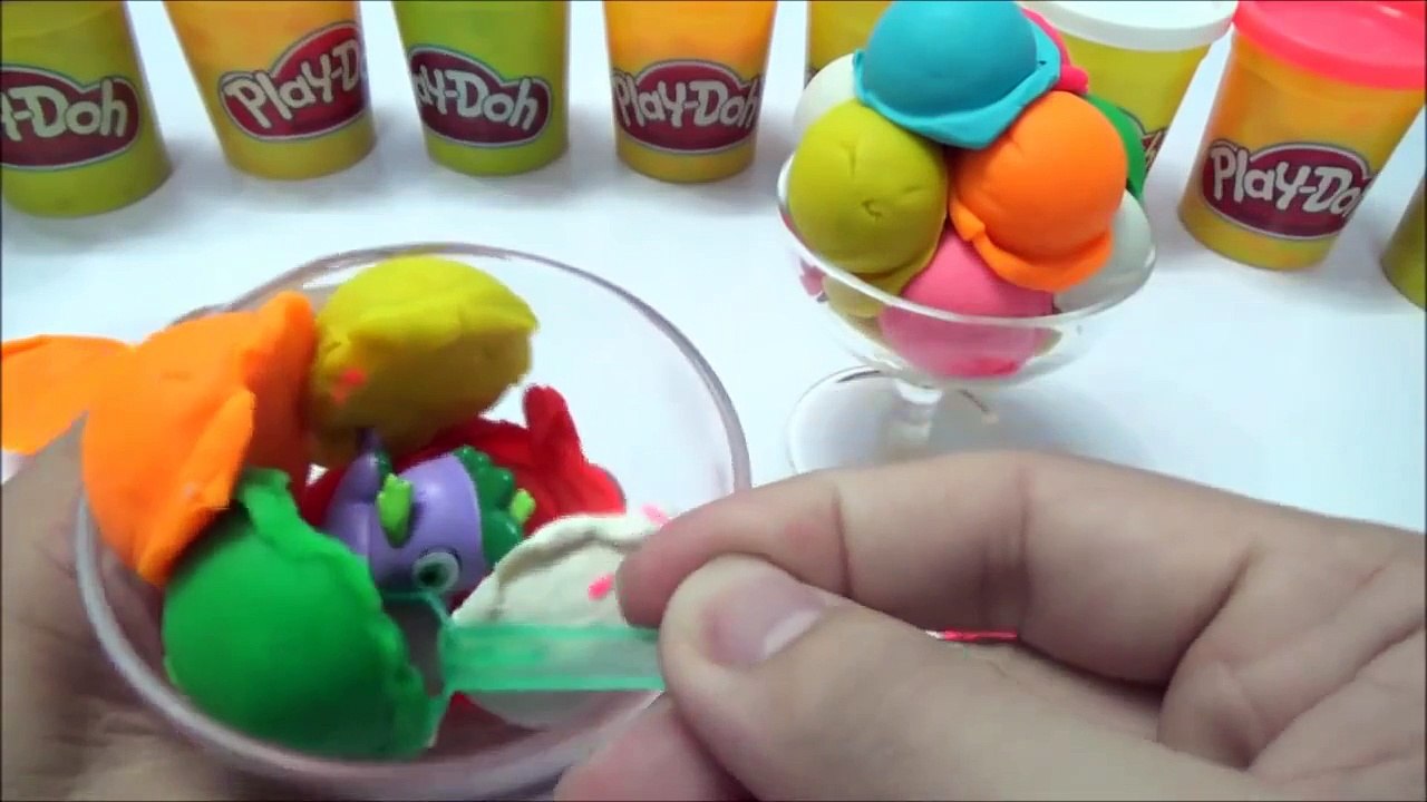 Play Doh Ice Cream Surprise Egg Toys Dinosaur ** Hello Kitty Lion King