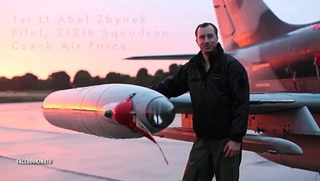 Footage shows bird crash into fighter jet mid-flight tearing huge hole in plane wing