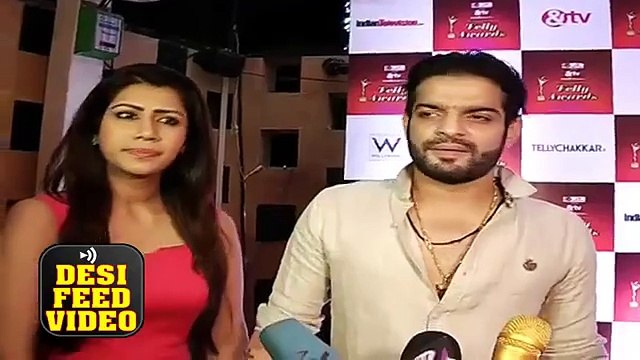 Yeh hai Mohabbatein - Karan Patel (Raman) with Wife Ankita Bhargava at Indian Telly Awards 2015