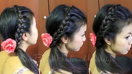 Lace Braid Headband Hairstyle for Medium Long Hair Tutorial