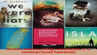 Download  Carnivore Behavior Ecology and Evolution V 1 ComstockCornell Paperbacks Ebook Free