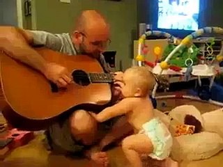 Baby Rock Out While Daddy Playing Bon Jovi