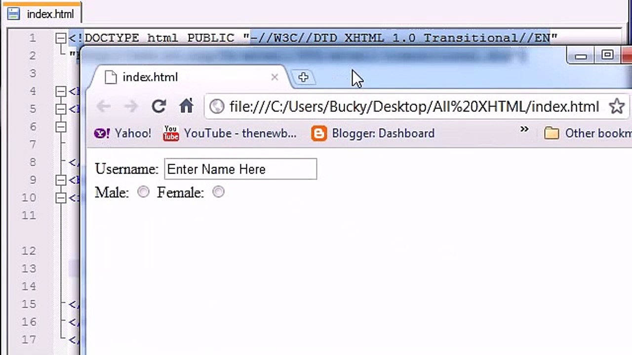 XHTML and CSS Tutorial - 41 - Check Boxes & Radio Buttons