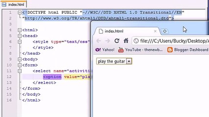 XHTML and CSS Tutorial - 42 - Drop Down Lists