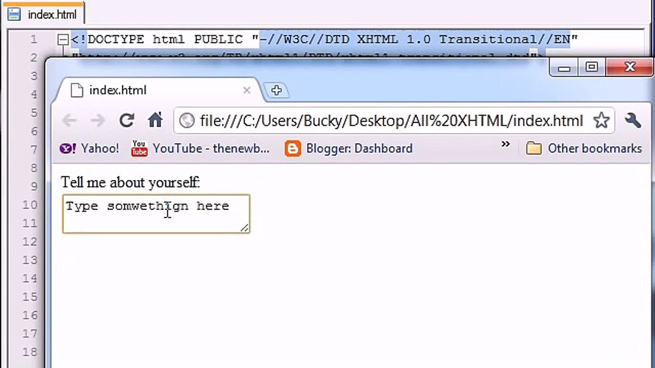 XHTML and CSS Tutorial - 43 - Text Areas