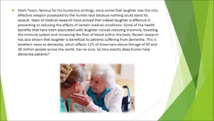 Benefits of Humor for Dementia Patients