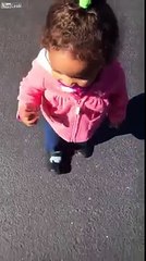 Little Girl Scared of Her Own Shadow