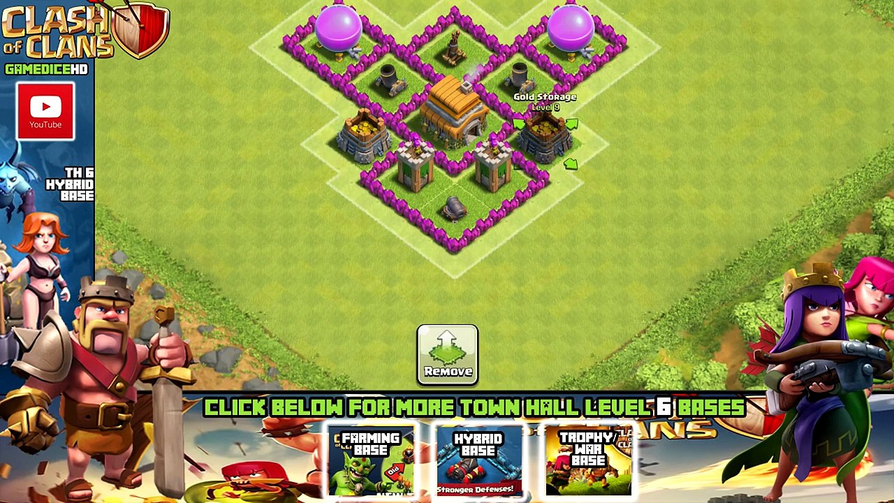 Clash of Clans Undefeated Town Hall 6 Defense (CoC TH6) BEST Hybrid Base With Air Sweeper