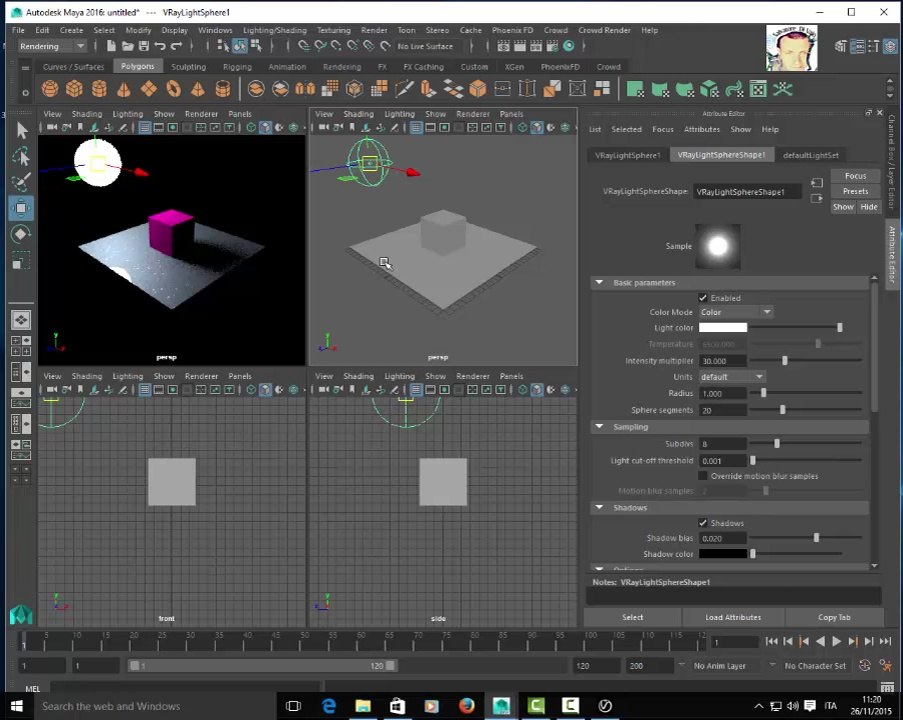 Maya 2016 Vray 3.10.2 RT  Realtime  Render  ( Tutorial )