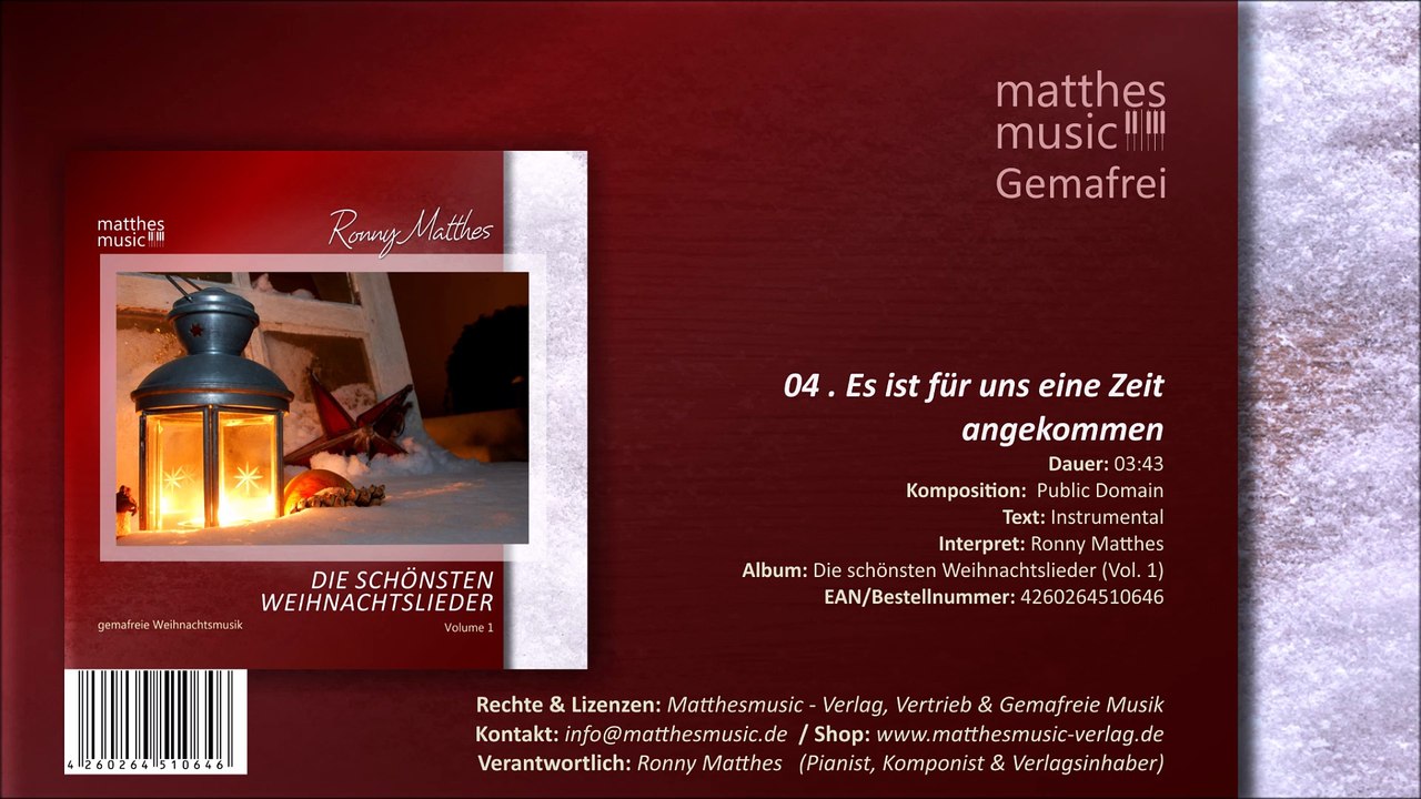 Es ist für uns eine Zeit angekommen - deutsches Weihnachtslied (04/14) - CD: Die schönsten Weihnachtslieder (Vol. 1)