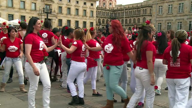 Colombians stage theatrical protest of domestic violence