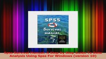 Spss Survival Manual A Step By Step Guide To Data Analysis Using Spss For Windows PDF