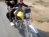 kid riding on motorcycle amazing pakistani kid talent