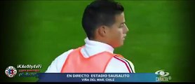 Daniela Ospina apoyando a James Rodriguez - Argentina vs Colombia Copa America 2015