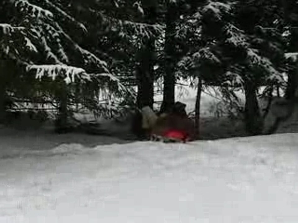 La luge avec kart, il a eu chaud !