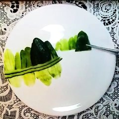 amazing painting art with cucumber.