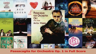Read  Passacaglia for Orchestra Op 1 in Full Score Ebook Online