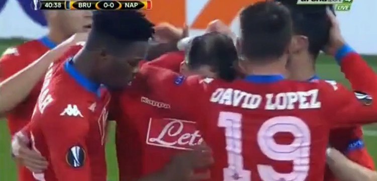 Vlad Chiriches Goal Club Brugge 0 - 1 Napoli Europe League 26-11-2015