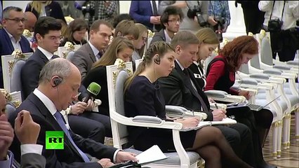 Пресс-конференция Владимира Путина и Франсуа Олланда