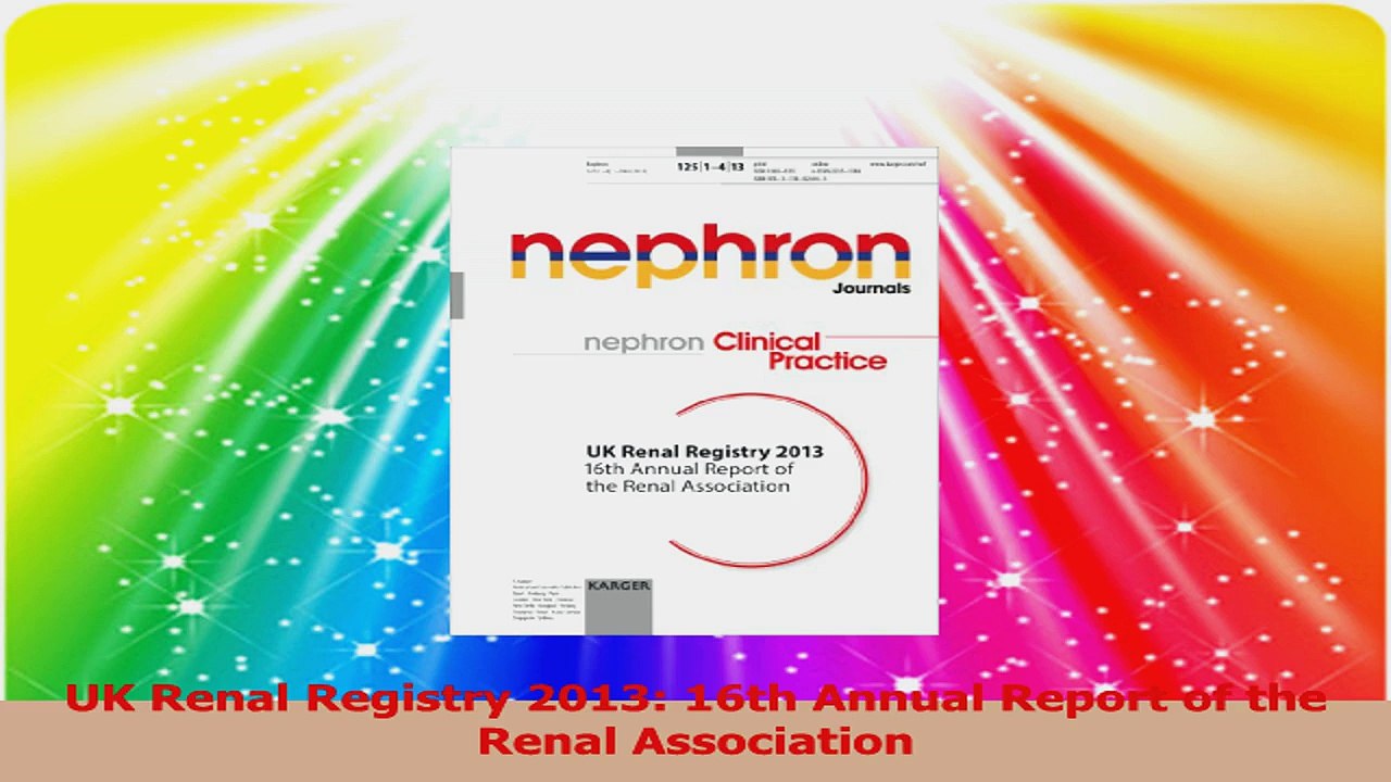 UK Renal Registry 2013 16th Annual Report of the Renal Association PDF